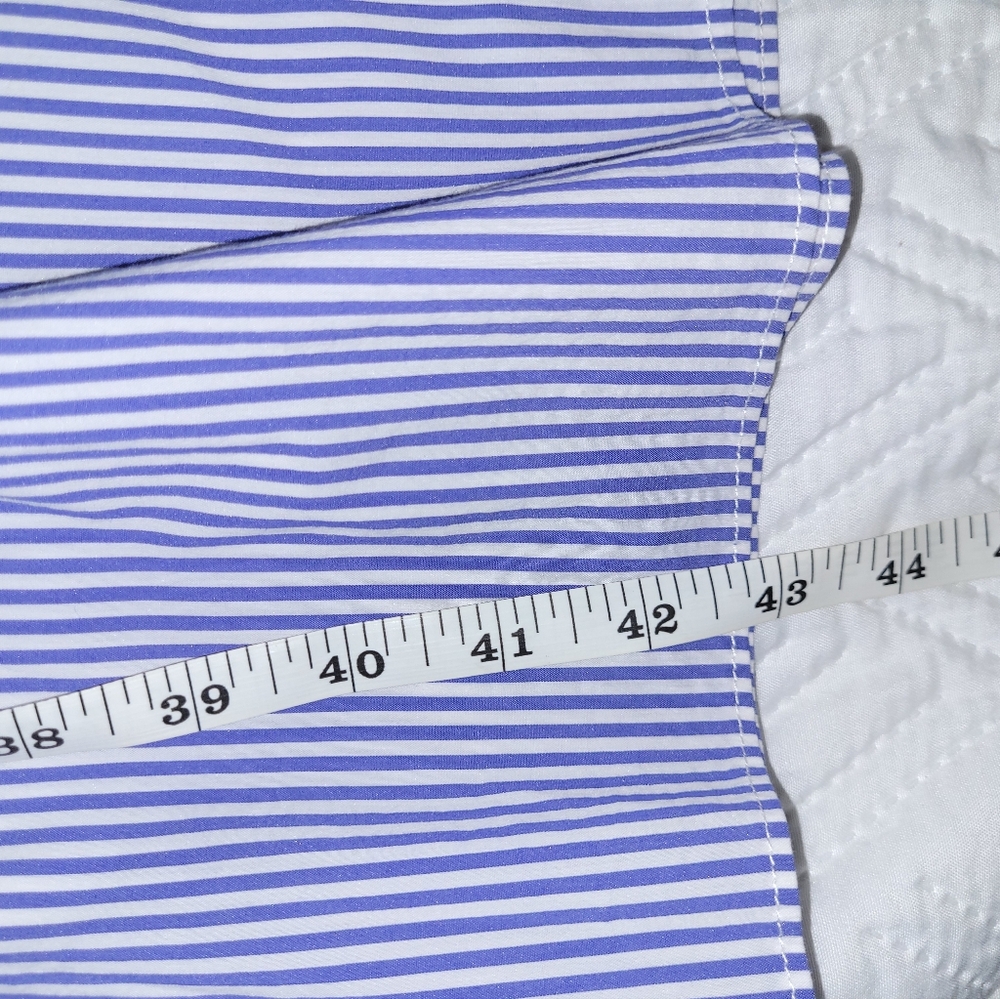 Eloquii Blue Striped Shirt with Floral Embroidery Size22 Used Excelent Condition - Picture 11 of 11